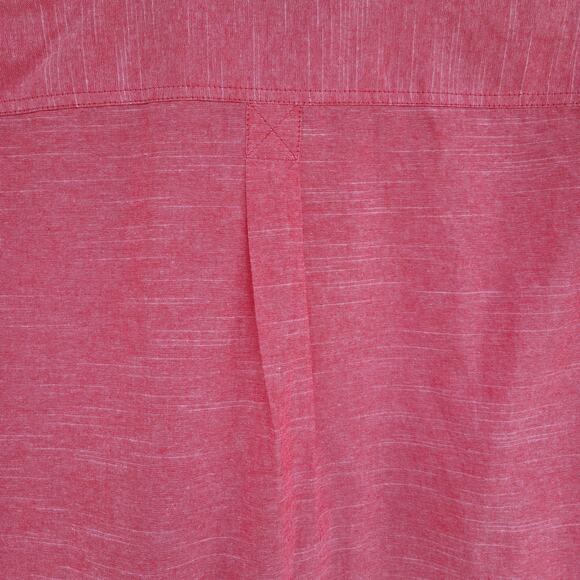 NWT Eddie Bauer Men’s Red Chambray Cotton Short Sleeve Button Down Shirt Size L - Picture 7 of 11